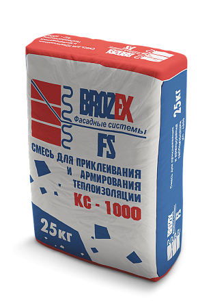 Клей для приклеивания и армирования теплоизоляции КС-1000 25,0 кг BROZEX *1/56